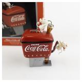 1990 Coca-Cola Ice Chest Ornament with Mice by Enesco in Box