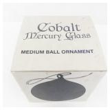 Cobalt Mercury Glass Medium Ball Handmade Ornament by Department 56 with Box