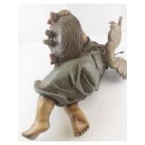Large Decorative Wall Hanging Angel Figurine with Trumpet and Fruit Basket