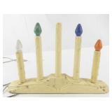 Vintage 5-Light Electric Candle Window Decoration with Color Bulbs, Missing 1 Bulb
