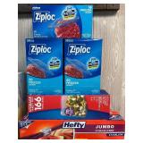 Household Storage and Paper Goods Collection with Ziploc Bags, Bounty Towels, Kleenex and Hefty Sliders