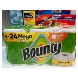 Household Storage and Paper Goods Collection with Ziploc Bags, Bounty Towels, Kleenex and Hefty Sliders
