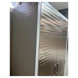 Metal Storage Cabinet with Locking Doors and Casters