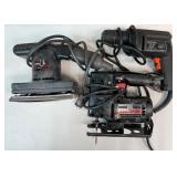 Lot of 3 Power Tools - Jigsaw, Palm Sander, Electric Drill
