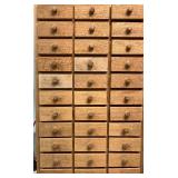 Wooden Multi-Drawer Hardware Cabinet with Assorted Fasteners