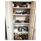 Cabinet of Assorted Automotive and Engine Parts and Components