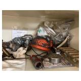Cabinet of Assorted Automotive and Engine Parts and Components
