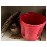 Cabinet of Mixed Industrial Parts Including Oil Filters, Pistons, Bearings, and Hardware