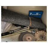 Cabinet of Mixed Industrial Parts Including Oil Filters, Pistons, Bearings, and Hardware
