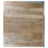 Rolling Gray Wood Kitchen Island Cabinet with Drawers and Wood Top