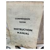 Automotive Diagnostic Tools Lot with Manuals - Compression Tester, Tach Dwell Meter, Timing Light, Vacuum Tester