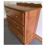 Oak 3-Drawer Chest with Wood Knobs