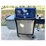 Weber Genesis Silver Gas Grill with Side Table and Storage Cabinet