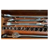 Large Collection of Large Craftsman, SAE Box-End Wrenches and Sockets with Ratchet and Extensions