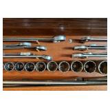 Large Collection of Large Craftsman, SAE Box-End Wrenches and Sockets with Ratchet and Extensions