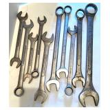 Large Collection of Large Craftsman, SAE Box-End Wrenches and Sockets with Ratchet and Extensions