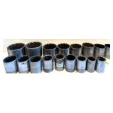 Large Collection of Large Craftsman, SAE Box-End Wrenches and Sockets with Ratchet and Extensions