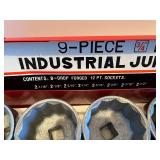 9-Piece Industrial Jumbo 12-Point Socket Set with Metal Case