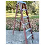 6-Foot Fiberglass Step Ladder with Metal Steps