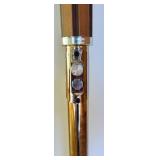 Mid Century Tension Pole Floor Lamp with Dual Woven Shades