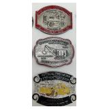 Collection of 7 Historical Construction Equipment Association CAT Belt Buckles Solid Brass