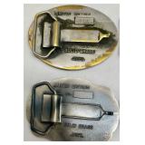 Collection of 7 Historical Construction Equipment Association CAT Belt Buckles Solid Brass