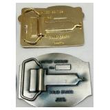 Collection of 7 Historical Construction Equipment Association CAT Belt Buckles Solid Brass