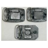Set of 3 CAT Collectible Pewter Belt Buckles by Norscot Group