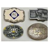 Set of 4 CAT and Allis-Chalmers Collectible Belt Buckles
