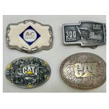 Set of 4 CAT and Allis-Chalmers Collectible Belt Buckles