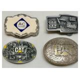 Set of 4 CAT and Allis-Chalmers Collectible Belt Buckles