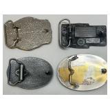Set of 4 CAT and Allis-Chalmers Collectible Belt Buckles