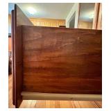 Oak China Hutch with Glass Doors and Six Drawers