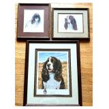 Set of 3 Framed Springer Spaniel Art Prints by Hamrick and Dvorin