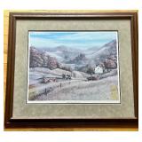 Signed and Numbered Print Grading the School House Road Framed 208/1000