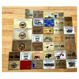 Collection of Antique Tractor and Machinery Show Brass Plaques and Badges