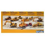 Bruder 1:16 CAT Wheel Loader Toy with Wooden Caterpillar Sign