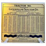 Vintage Caterpillar Tractor Brass Patent Plate