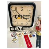 CAT Diesel Power Clock, Pioneer Power Buttons, Ribbons, and Decals Collection