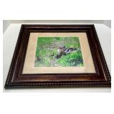 Framed Duck Photo, Knowles Collector Plate, and Stoneware Jug Collection