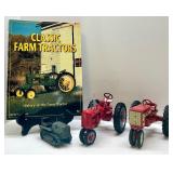 Classic Farm Tractors Book with 3 Vintage Diecast Tractor Models