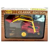 Set of 3 Die-Cast Model Vehicles - Military Jeep, Melroe Loader, Classic Convertible