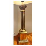 Pair of Vintage Table Lamps with Pleated and Patterned Shades