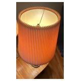 Pair of Vintage Table Lamps with Pleated and Patterned Shades