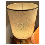 Pair of Vintage Table Lamps with Pleated and Patterned Shades