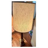 Pair of Vintage Table Lamps with Pleated and Patterned Shades