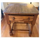 Vintage Oak Side Table with Single Drawer