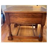 Vintage Oak Side Table with Single Drawer