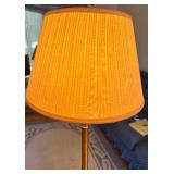 Brass Floor Lamp with Pleated Fabric Shade