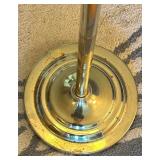 Brass Floor Lamp with Pleated Fabric Shade